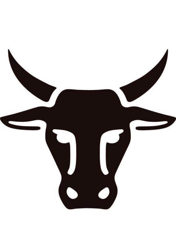 Силуэт головы быка