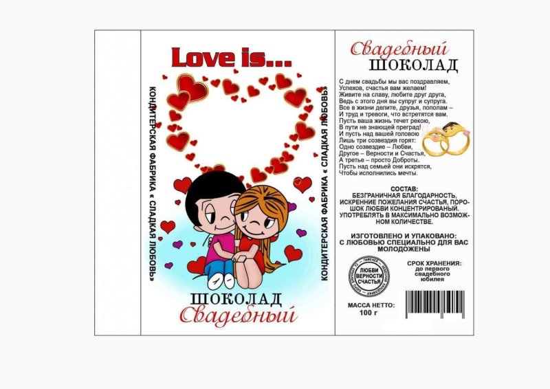 Этикетка шоколада