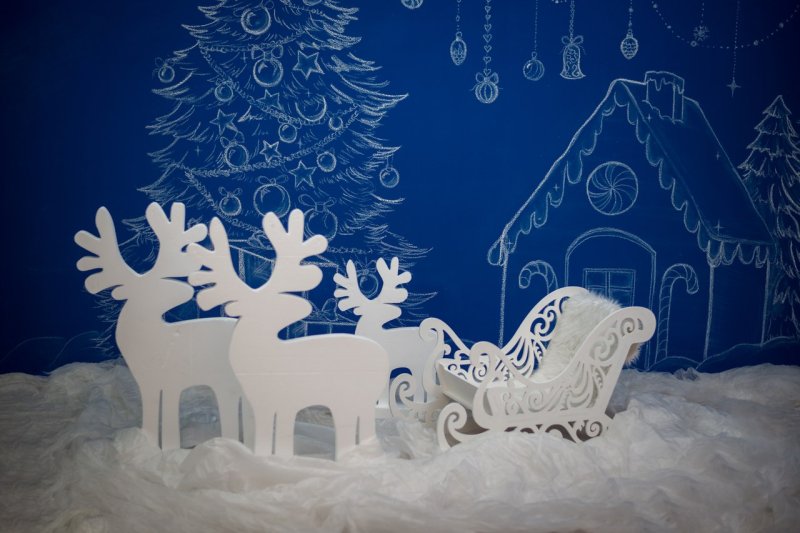 Новогодняя фотозона с оленями
