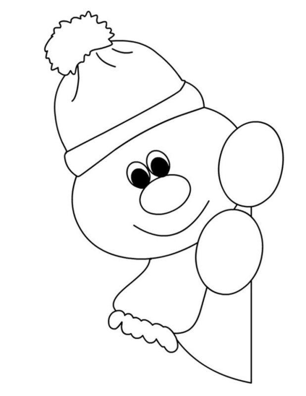 Снеговик раскраска