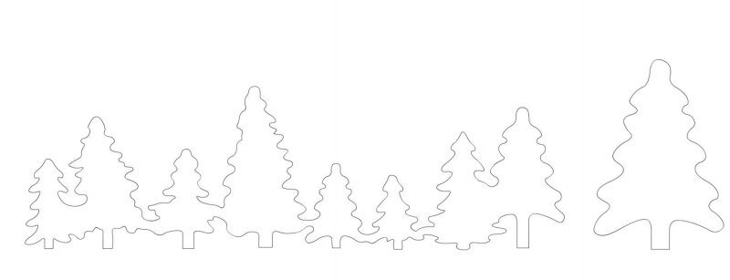 Трафарет елки для вырезания
