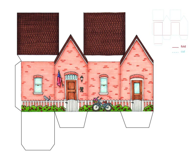 Развертка бумажного домика