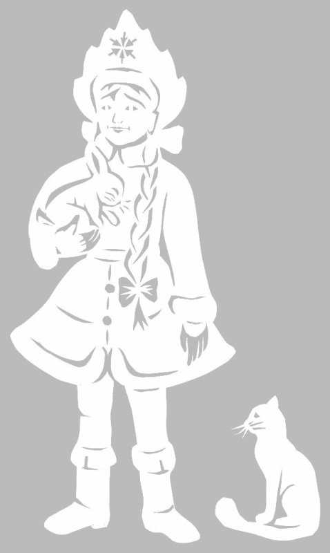 Новогодние вытынанки дед Мороз и Снегурочка