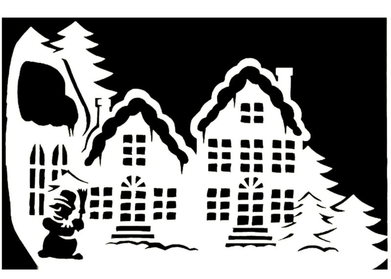 Новогодние домики на окна