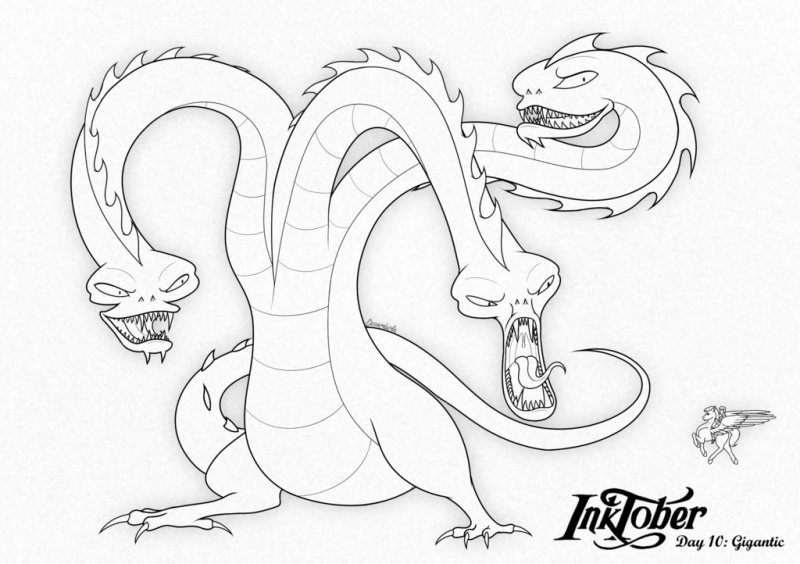 Гидра дракон раскраска