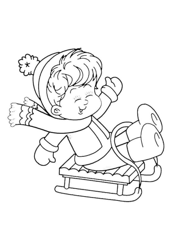 Зимние раскраски для детей