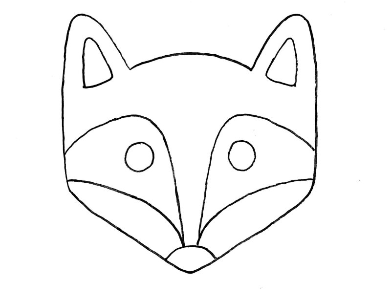 Маска лиса раскраска