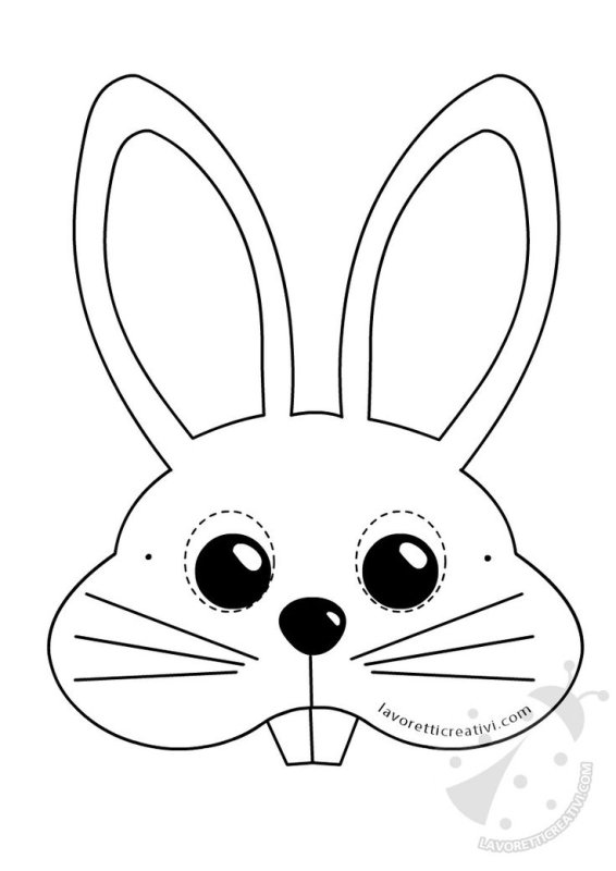 Маска зайца раскраска для детей