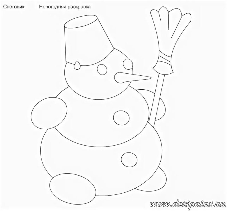 Снеговик раскраска