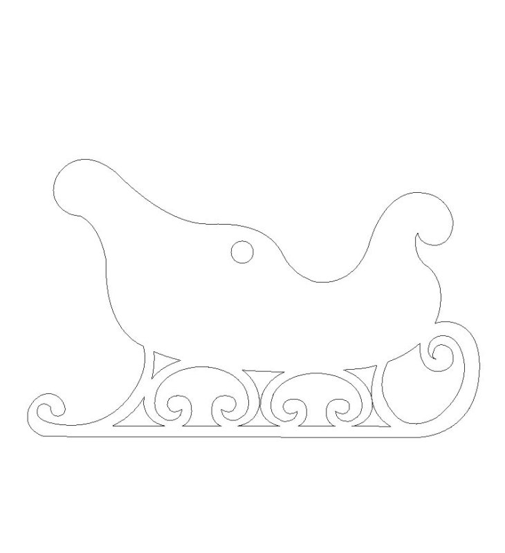 Сани трафарет