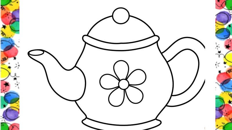 Посуда раскраска для детей