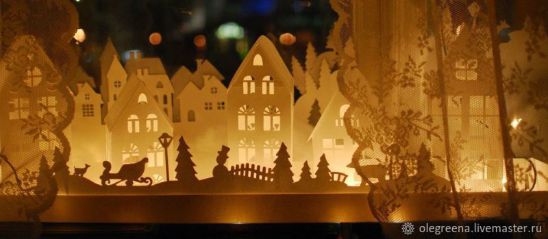 Картонные домики на подоконник