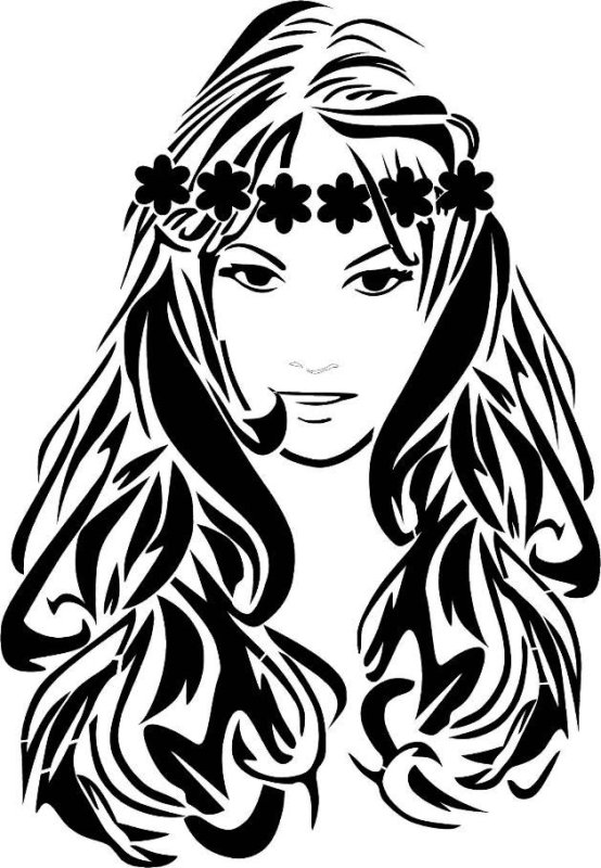 Силуэт девушки трафарет