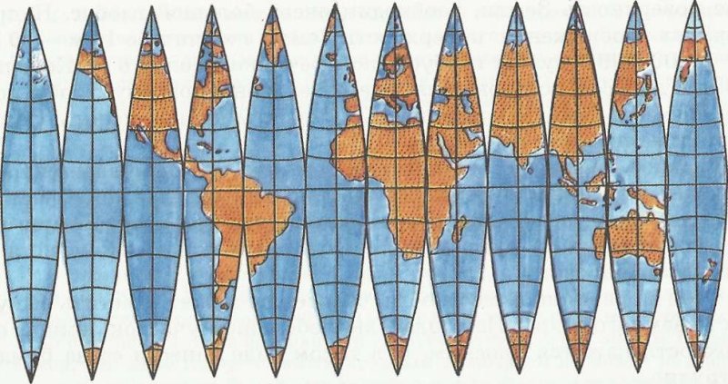 Развертка земного шара