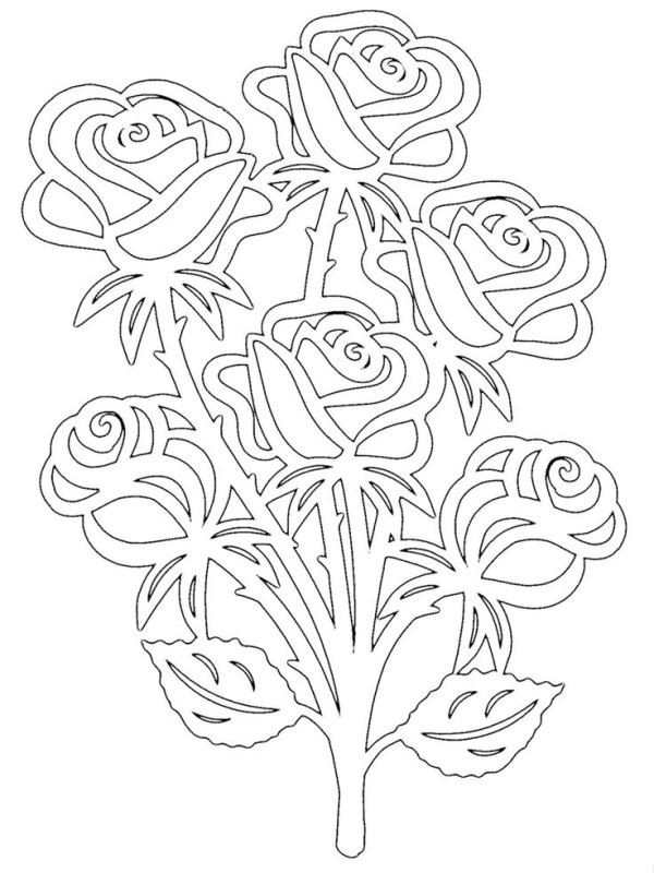 Вырезки на окна цветы