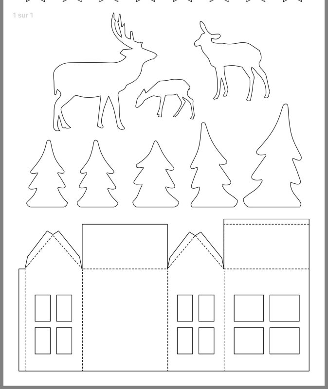 Домик шаблон для вырезания