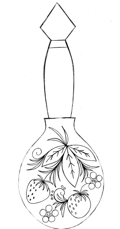 Ложки для росписи для детей шаблон Хохлома