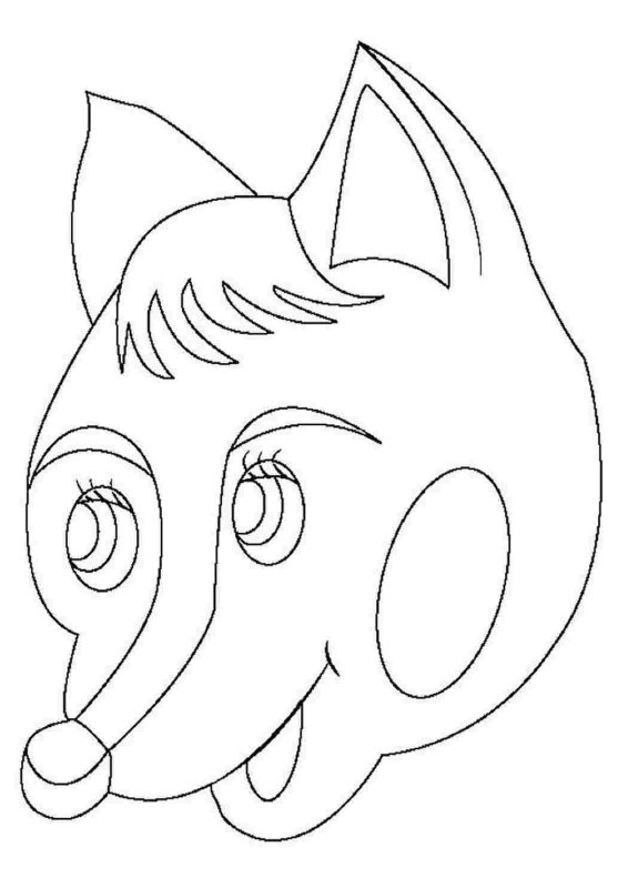 Маска лисы раскраска