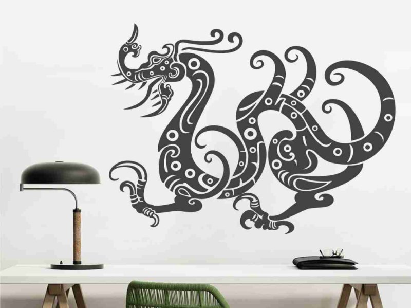Наклейка на стену дракон