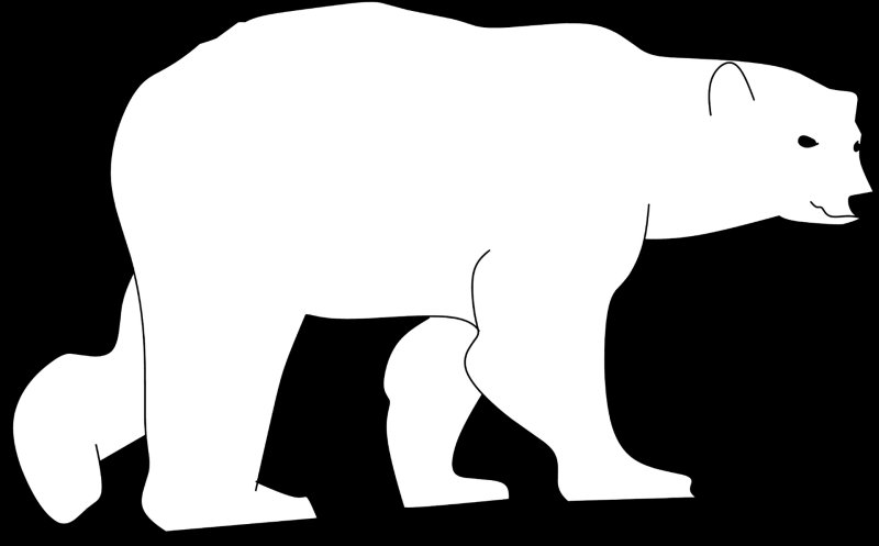 Трафарет белый медведь для детей