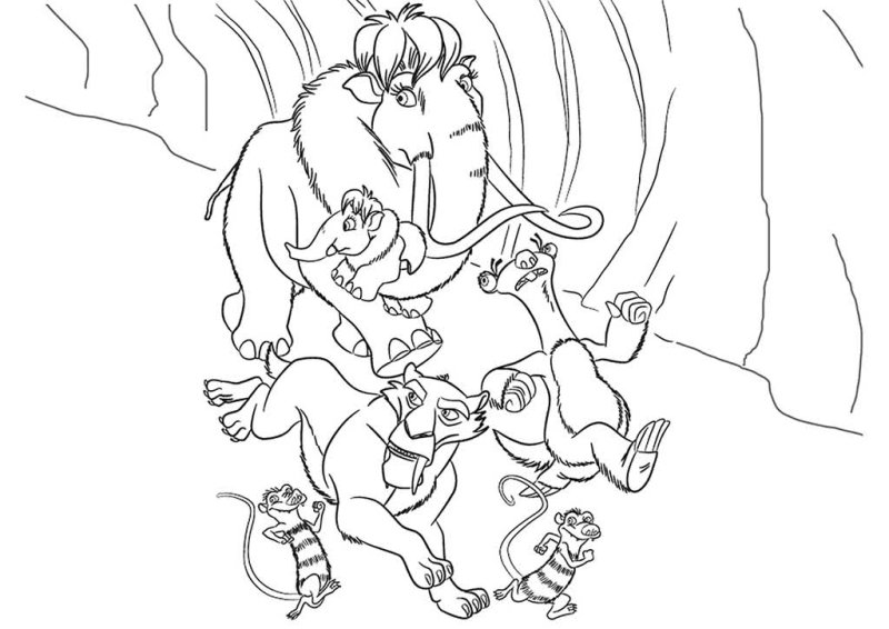 Ледниковый период 3 раскраска