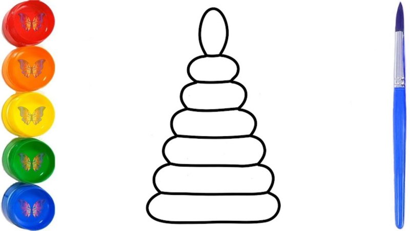 Игрушка пирамидка раскраска