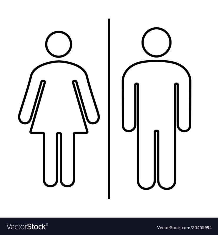 Мужской женский туалет силуэты