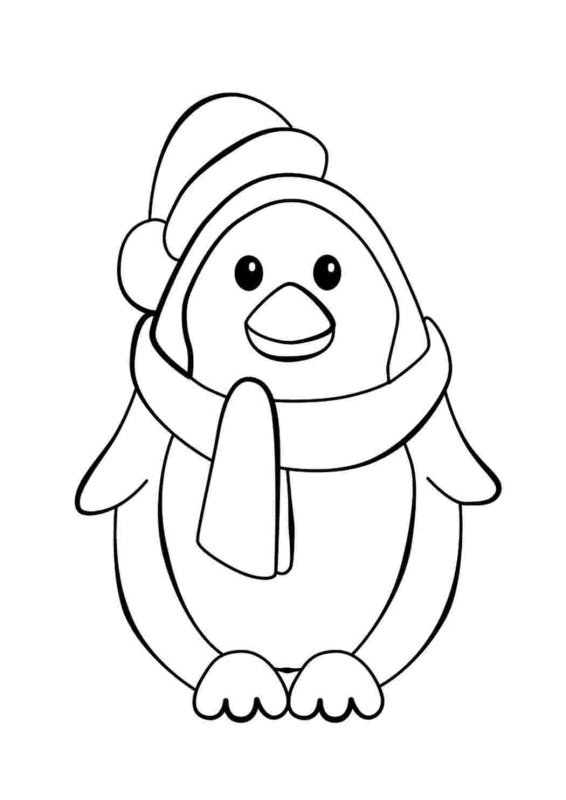 Пингвин раскраска для детей