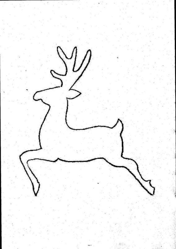 Трафарет оленя для вырезания