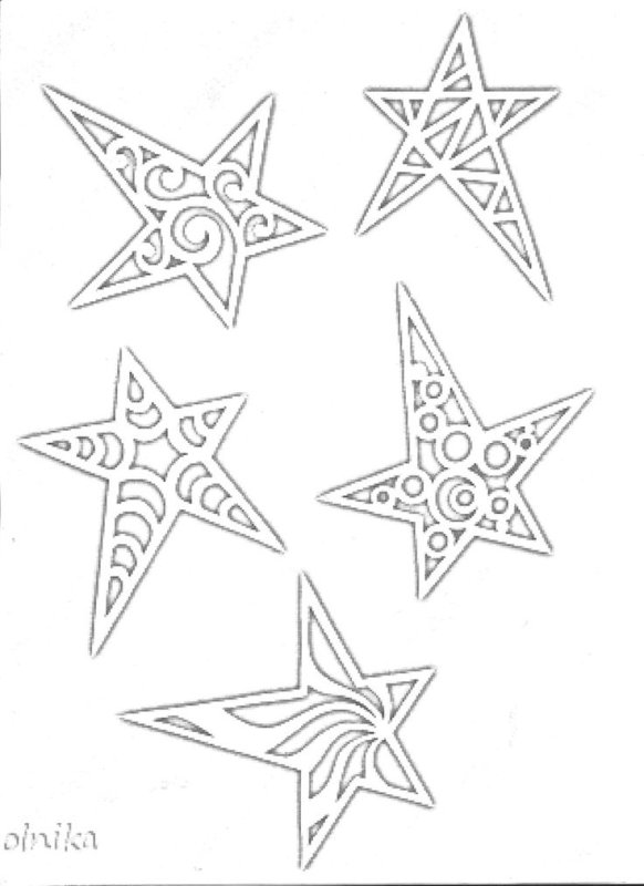 Звезды вытынанки на окна