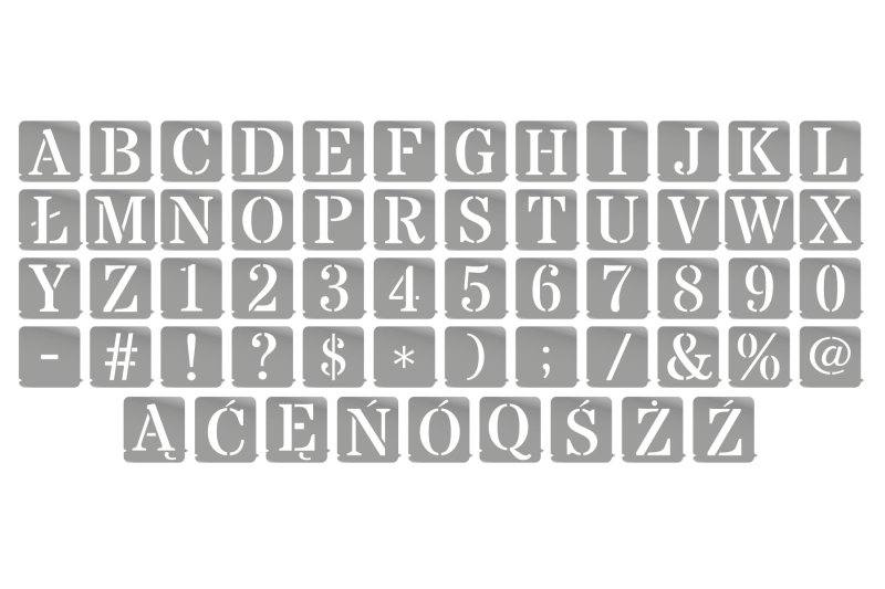 Трафарет букв и цифр