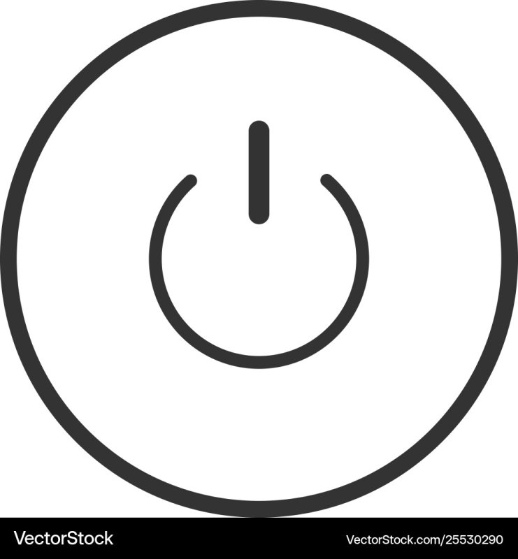 Кнопка выключения на белом фоне