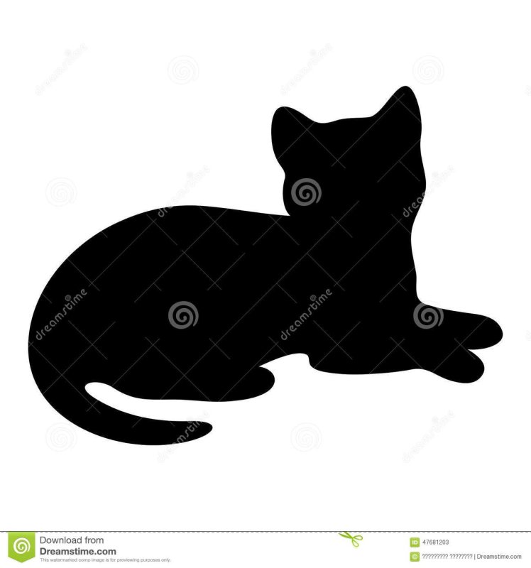Трафарет лежачего кота