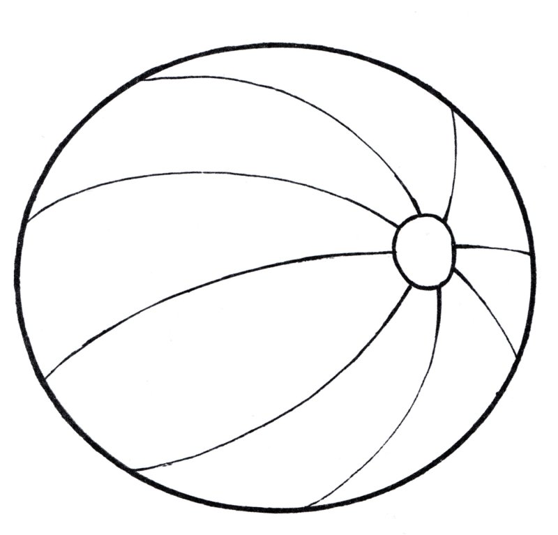 Мячик раскраска для малышей