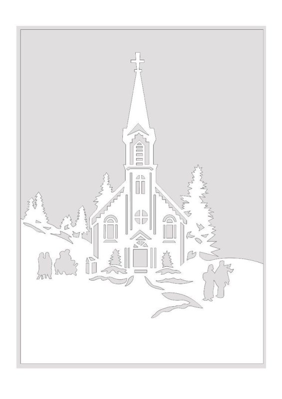 Трафарет новогодний город