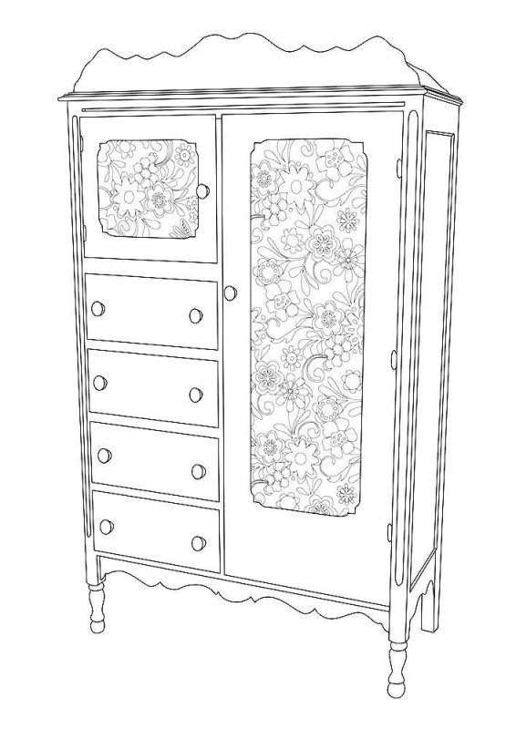 Шкаф раскраска для детей