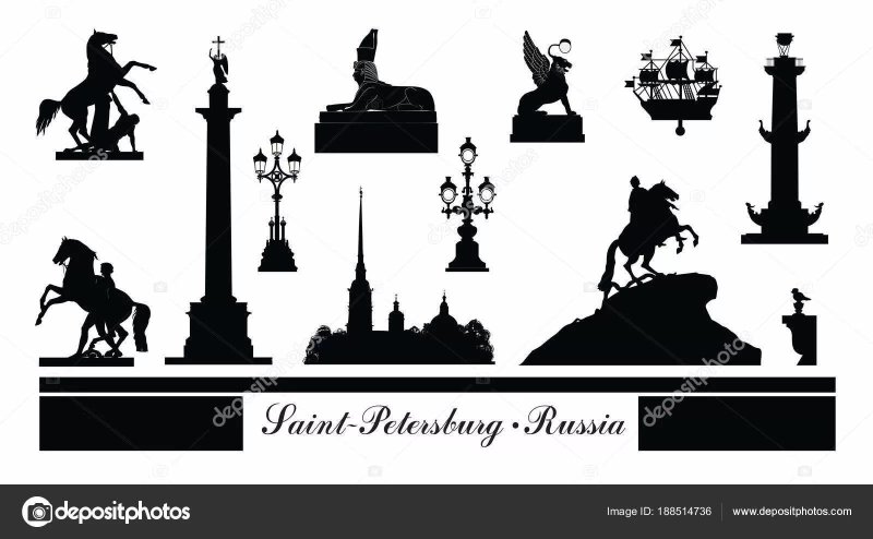 Силуэт Адмиралтейства Санкт-Петербурга для детей