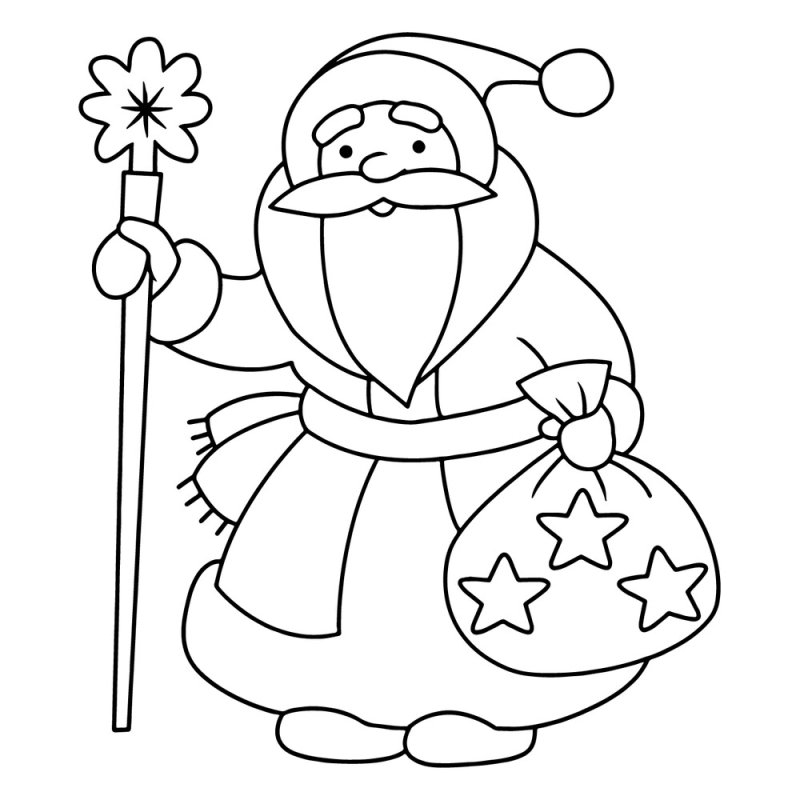 Дед Мороз раскраска