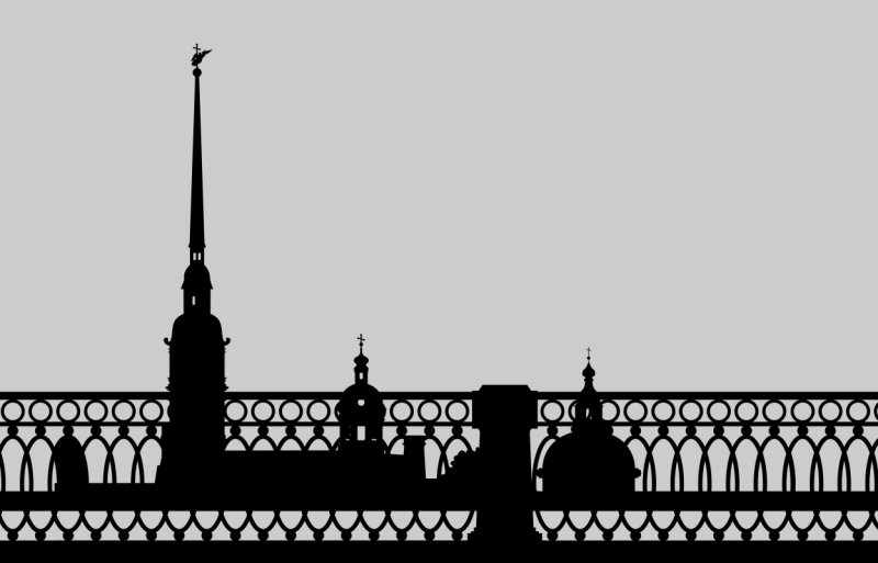 Силуэт Питера Петропавловске крепость