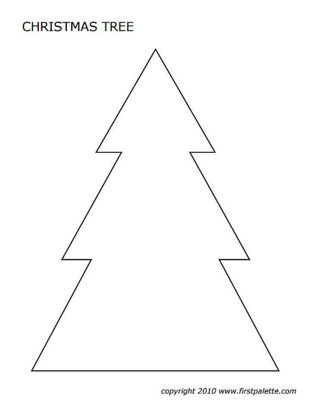 Трафарет елки для вырезания