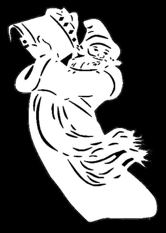 Вытынанка Новогодняя дед Мороз