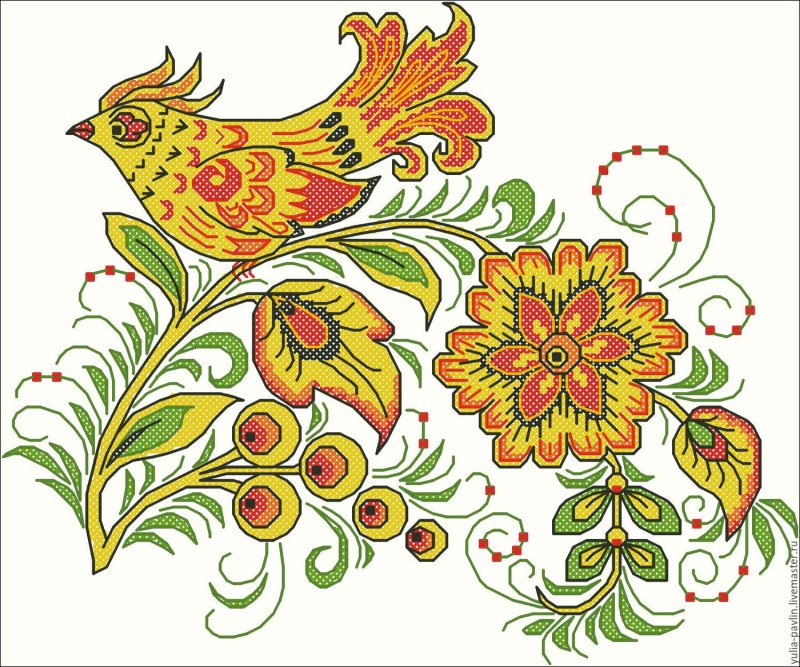 Узор для росписи хохломской росписи