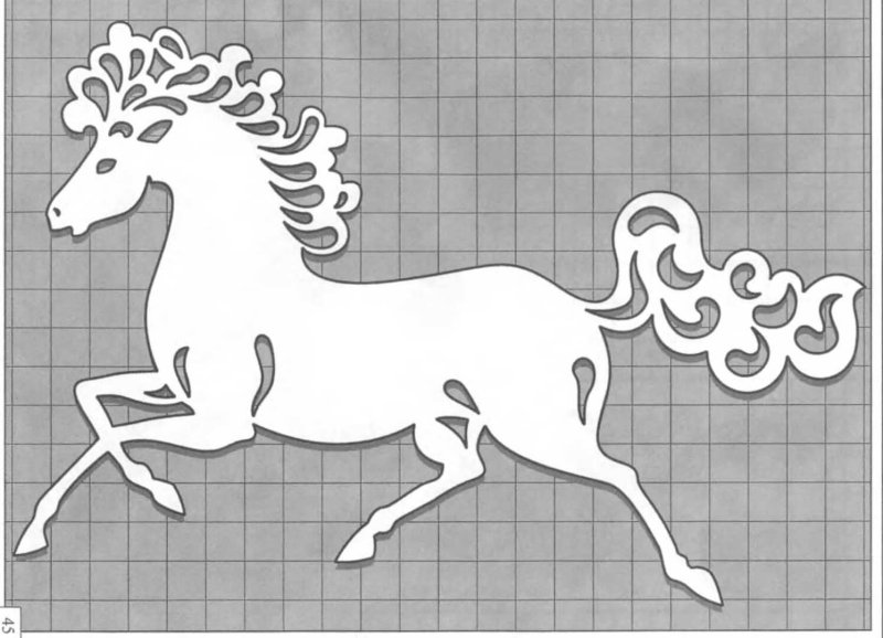Лошадь шаблон для вырезания