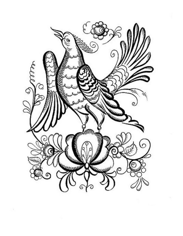 Гжель раскраска