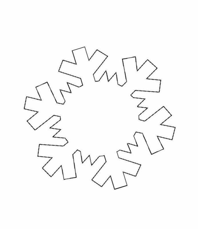 Контур снежинки для вырезания