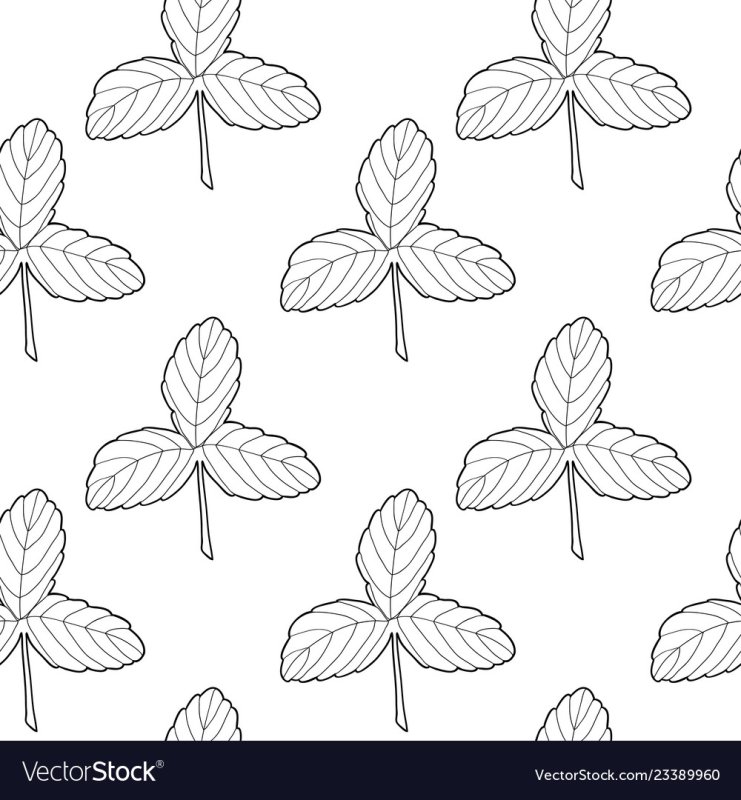 Трафарет листьев клубники