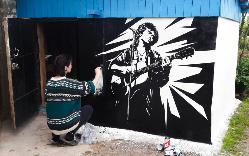 Виктор Цой стрит арт