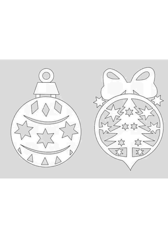 Трафареты новогодних игрушек