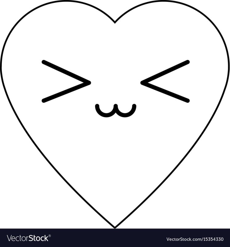 Смайлик сердечко раскраска