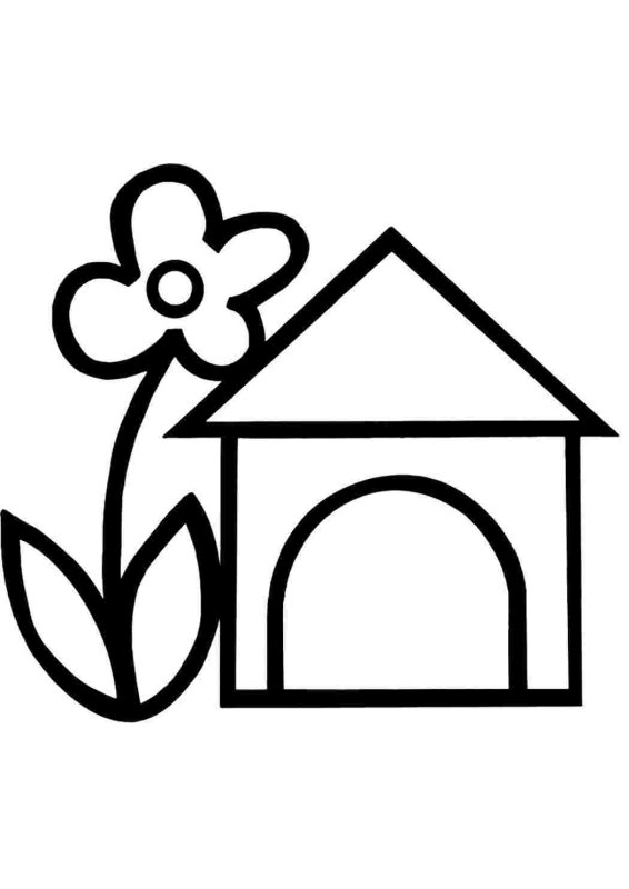 Домик раскраска для детей